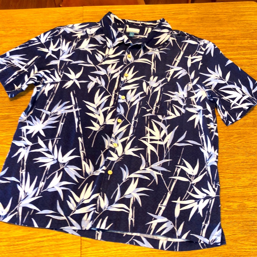 Breakwater Short Sleeve Hawaiian Palm Shirt Sz XL